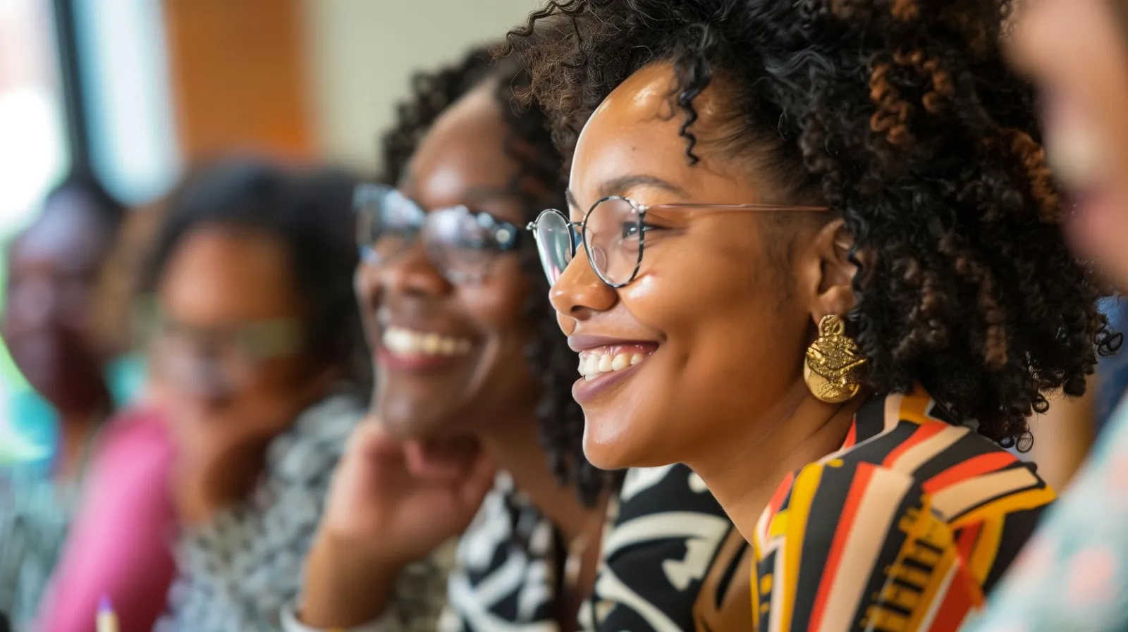 Femmes souriantes lors d'un atelier
