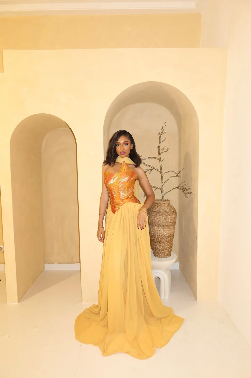 Séance photo robe jaune